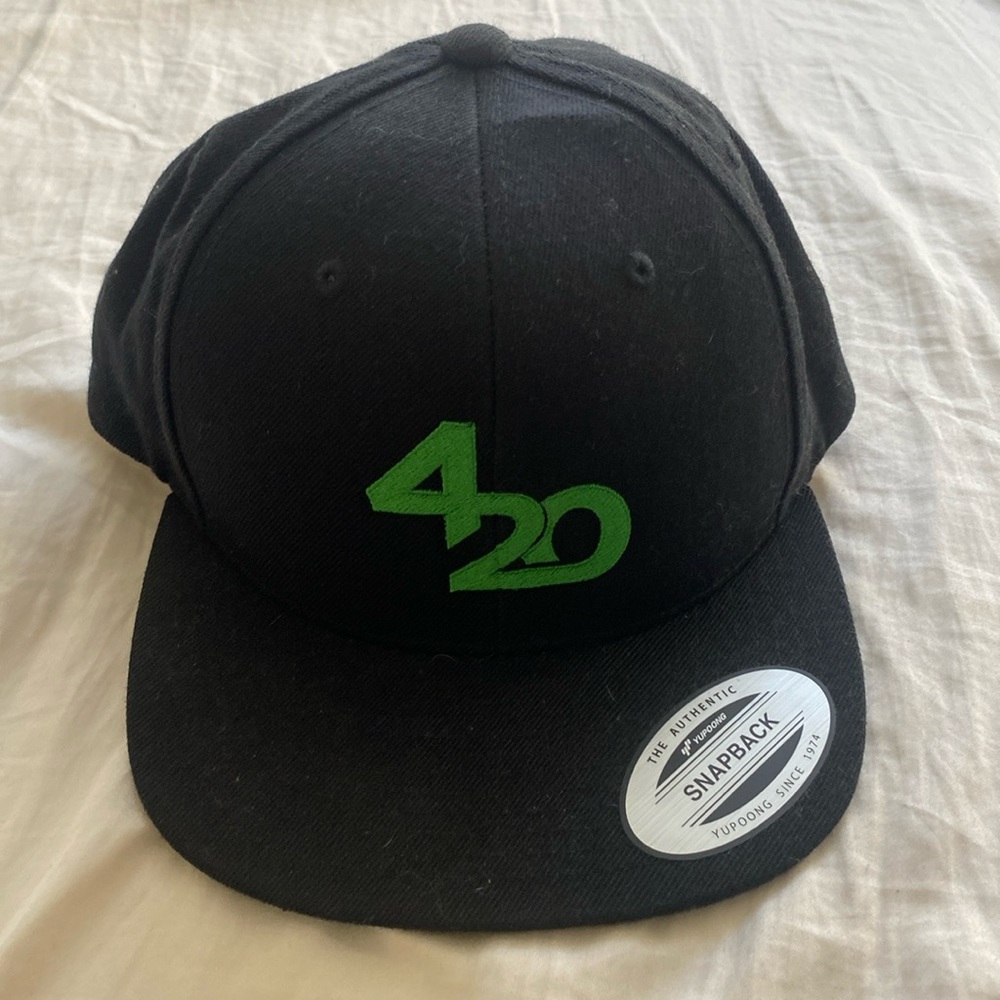 420 Yupoong Black Snapback